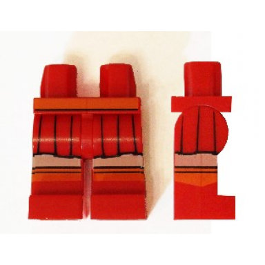 red hips and legs with pleated skirt and boots with orange waist sock tops and light nougat knees pattern velma