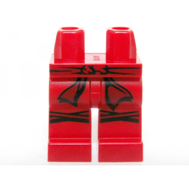 red hips and legs with black and dark red belt and sash and knee straps pattern