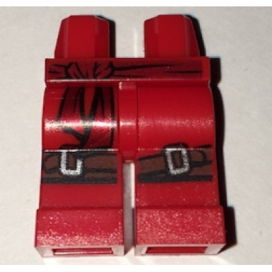 red hips and legs with dark red sash and reddish brown knee belts pattern