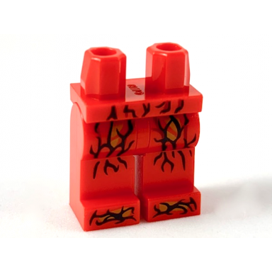 red hips and legs with jagged black tendrils pattern