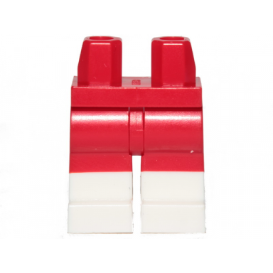 red hips and legs with molded white lower legs boots pattern
