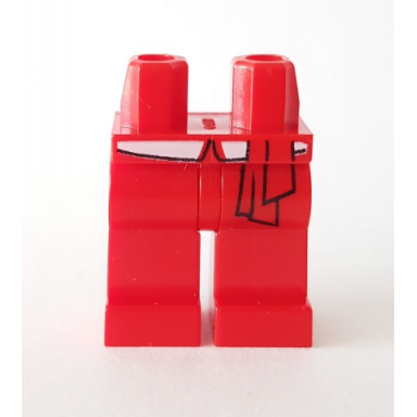 red hips and legs with red sash and white belt pattern