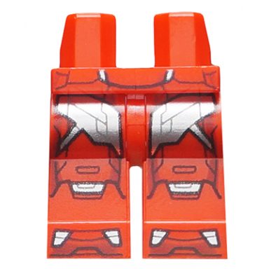 red hips and legs with rescue silver armor plates pattern