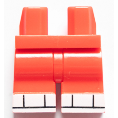 red hips and medium legs with white boots with black lines pattern