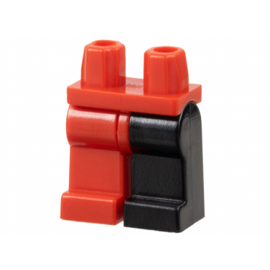 red hips and 1 black left leg 1 red right leg