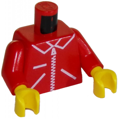 red torso zipper straight on jacket pattern red arms yellow hands