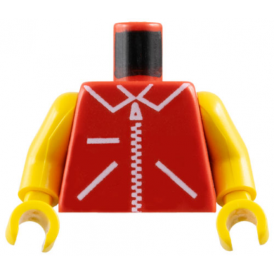 red torso zipper straight on jacket pattern yellow arms yellow hands
