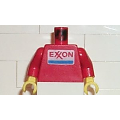 red torso exxon logo pattern red arms yellow hands