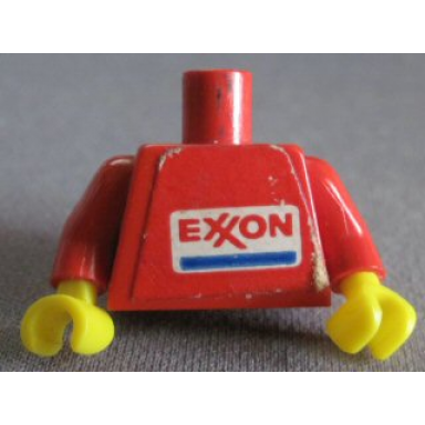 red torso exxon logo pattern sticker red arms yellow hands