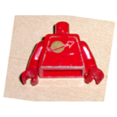red torso space classic moon pattern sticker red arms red hands