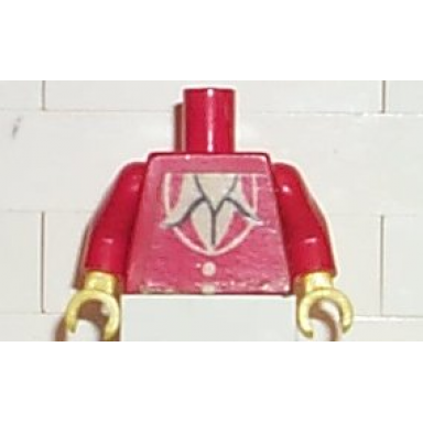 red torso town vest with 2 buttons white shirt collar pattern sticker red arms yellow hands