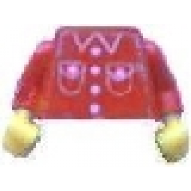 red torso town shirt with 4 buttons and 2 pockets pattern sticker red arms yellow hands