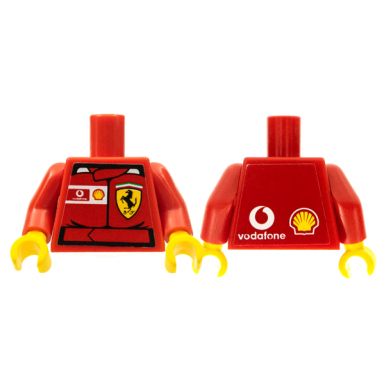 red torso racers ferrari front vodafone back stickers without driver name pattern red arms yellow hands