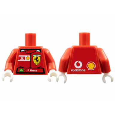 red torso racers ferrari front vodafone back stickers with f massa name pattern red arms white hands