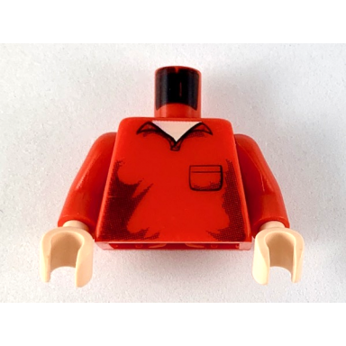 red torso speed racer open collar pocket pattern red arms light nougat hands