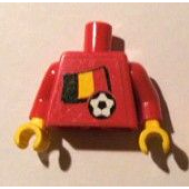 red torso soccer red white team belgian flag sticker front black number sticker back pattern specify number in listing red arms yellow hands