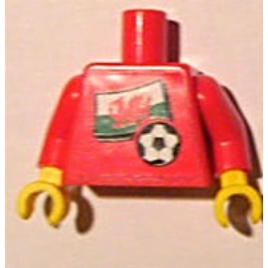 red torso soccer red white team welsh flag sticker front black number sticker back pattern specify number in listing red arms yellow hands