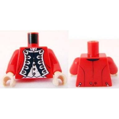 red torso potc officers uniform with white vest and gold buttons pattern king george red arms light nougat hands