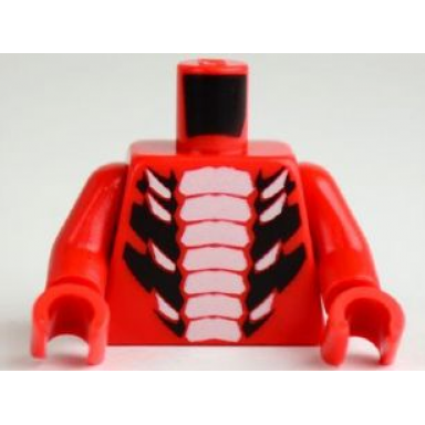 red torso ninjago snake with white and large black scales pattern red arms red hands