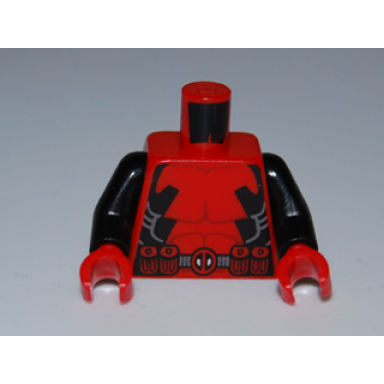 red torso muscles outline with belt and black sides pattern black arms red hands