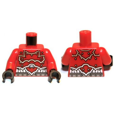 red torso ninjago red armor and silver belt pattern red arms black hands