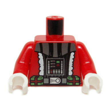 red torso santa jacket with white trim and sw darth vader pattern red arms white hands
