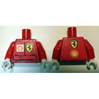 red torso racers ferrari front shell back stickers without driver name pattern red arms white hands