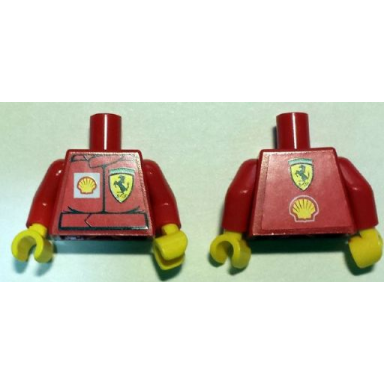 red torso racers ferrari front shell back stickers without driver name pattern red arms yellow hands
