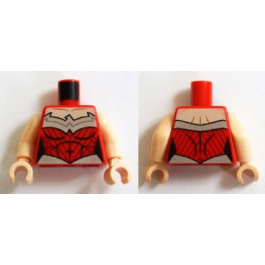 red torso female outline and silver trim and belt pattern wonder woman light nougat arms light nougat hands
