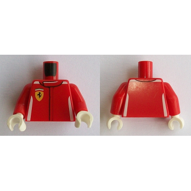 red torso speed champions with ferrari logo pattern red arms white hands