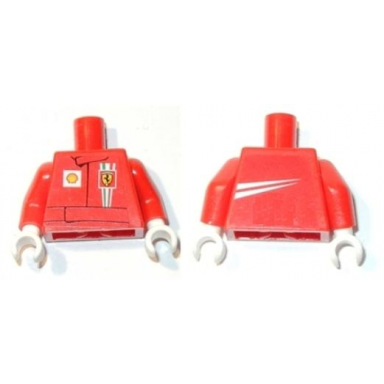 red torso racers ferrari front white streak back stickers without driver name pattern red arms white hands
