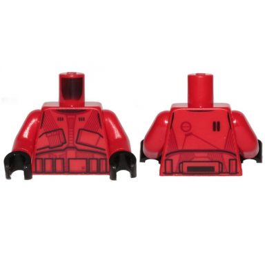 red torso sw armor sith trooper ep 9 with black lines pattern red arms black hands