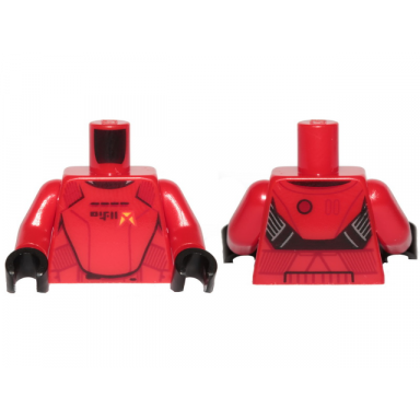 red torso sw armor sith jet trooper ep 9 with black lines pattern red arms black hands