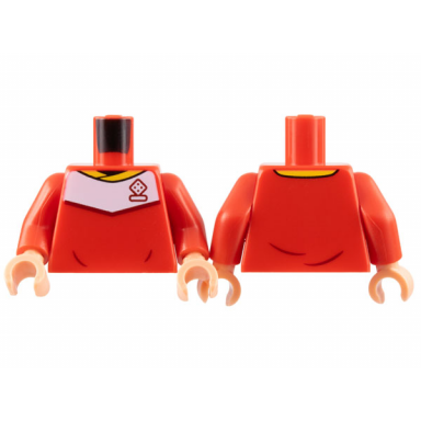 red torso soccer uniform yellow collar white shoulder panel dark red dice logo pattern red arms light nougat hands