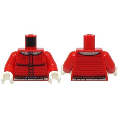 red torso sw armor with dark red and black lines silver collar reddish brown belt with dark silver buckle pattern red arms white hands