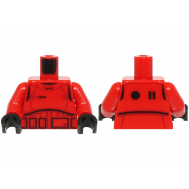red torso sw imperial praetorian guard armor dark red contour lines belt with black rectangles circle and ovals on back pattern red arms black hands