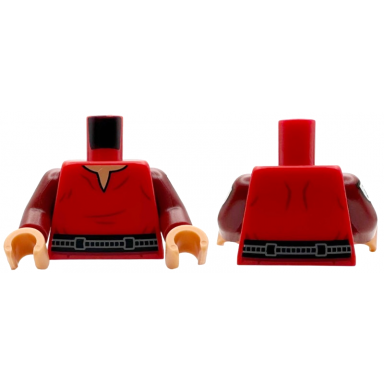 red torso shirt with dark red wrinkles black and dark bluish gray belt nougat neck pattern dark red arms with sw kaminoan emblem pattern nougat hands