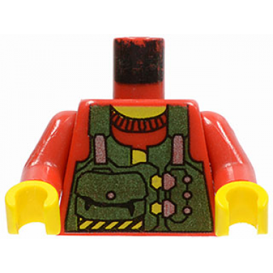 red torso rock raiders green vest with pouches pattern bandit red arms yellow hands