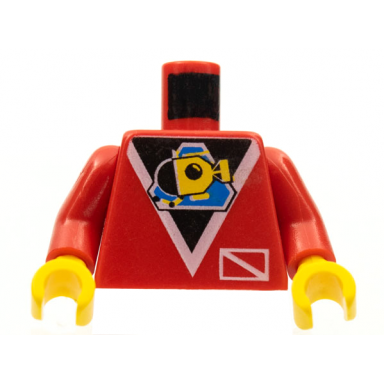 red torso divers submarine logo pattern red arms yellow hands