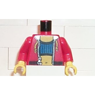red torso studios crop top and navel pattern blank back red arms yellow hands