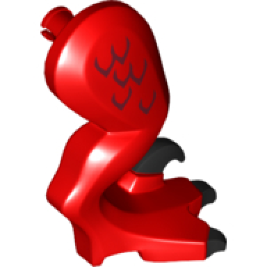 red dinosaur leg large rear raptor right with pin with black claws and dark red scales pattern