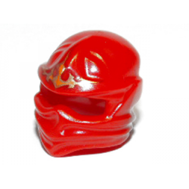 red minifigure headgear ninjago wrap with fire energy pattern
