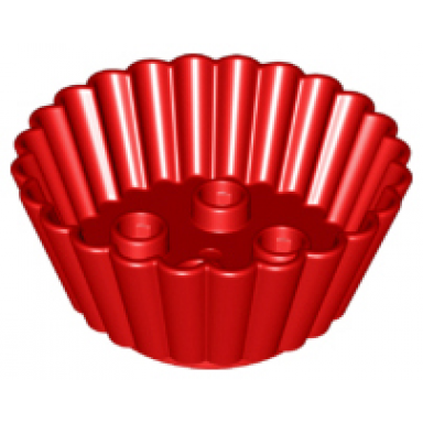 red duplo cupcake muffin cup with 2 x 2 studs