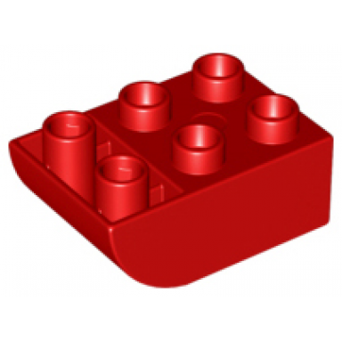 red duplo brick 2 x 3 slope curved inverted