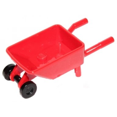 red minifigure utensil wheelbarrow with black trolley wheels 98288 2496