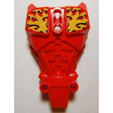 red hero factory full torso armor with yellow flames pattern furno