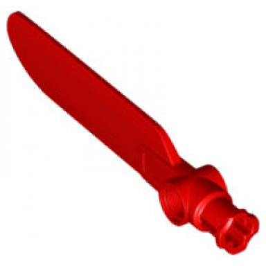 red technic rotor blade small with axle and pin connector end