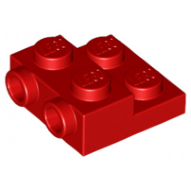 red plate modified 2 x 2 x 2 3 with 2 studs on side