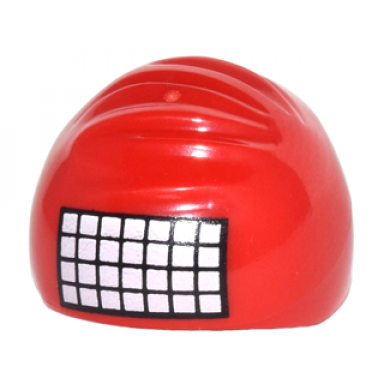 red minifigure headgear cap swimming with white calendar grid pattern