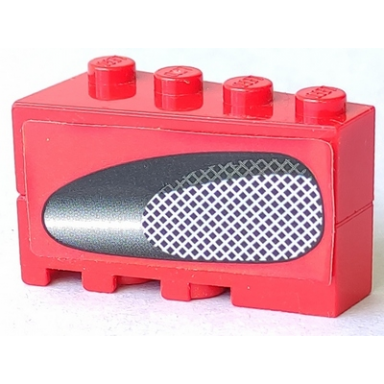 red stickered assembly 4 x 2 x 2 with air intake grille narrow reflection pattern model left side sticker - set 8671 - 2 wedge 4 x 2 right